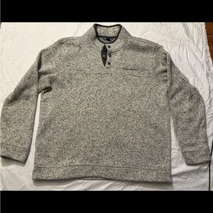 Eddie Bauer Mens Long Sleeve T-Shirt Quarter Button Up Size XL Grey